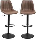 HOMCOM 2er-Set Barhocker H&ouml;henverstellbar Drehbar