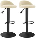 vidaXL Barhocker 2 Stk Creme Samt 333600