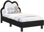 vidaXL Kinderbettgestell mit Kopfteil Schwarz 70 x 140 cm PU 42011172