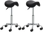 CLP 2er Set Arbeitshocker Reno Kunstleder Schwarz