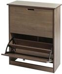 MCW Schuhkipper K45 81x60x25cm 2 Klappen MDF aus Paulownia Grau-Braun