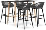 vidaXL 5-tlg. Bar-Set Schwarz und Grau Modell 5