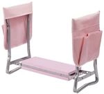 Relaxdays Kniebank Stahl Pink mit Taschen Klappbar 50 cm x 60 cm x 27,5 cm