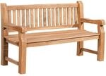 DELUKE Gartenbank Teakbank DEGAD Holz Teak 150x61x93cm Holzbank 150cm Bank Mit...