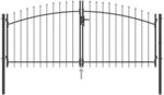 vidaXL Gartentor mit Schloss Grau 100 x 300 cm Stahl 42008845