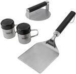 Weber Smashed Burger-Set Plancha Silber-Schwarz 4-teilig