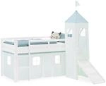 Homestyle4u Kinder Hochbett 90x200 Rutsche Gr&uuml;n Kinderbett Wei&szlig; 2933
