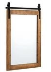 Costway Rechteckiger Spiegel mit Holzrahmen Braun