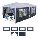 Relaxdays Pavillon Seitenteile 6er Set PE-Kunststoff Blau Wasserdicht Rei&szlig;fest...