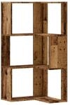 vidaXL Eck-B&uuml;cherregal 3 B&ouml;den Altholz-Optik 50x50x102cm Holzwerkstoff