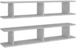 vidaXL Wandregale 2 Stk Betongrau 105x18x20 cm Holzwerkstoff 807209