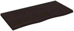 vidaXL Wandregal Dunkelbraun 100x50x2-4cm Massivholz Eiche Behandelt 363807