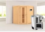 Karibu Sauna Thora mit Bio-Ofen externe Stg.Easy Natur