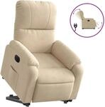 vidaXL Relaxsessel mit Aufstehhilfe Elektrisch Creme Mikrofasergewebe