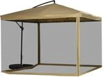 Outsunny Gartenschirm Stahl Polyester HDPE Beige 295L x 295B x 260H cm