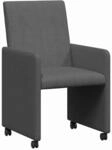 vidaXL Esszimmerst&uuml;hle mit Rollen 2 Stk Dunkelgrau 57 x 66 x 94 cm 42017802