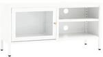 vidaXL TV-Schrank Wei&szlig; 90x30x44 cm Stahl und Glas 336056