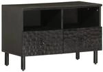 vidaXL TV-Schrank Schwarz 70x33x46 cm Massivholz Mango 356820