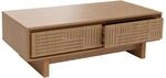 MCW Couchtisch O33 2 Schubladen 2 F&auml;cher Melamin 40x120x60cm Ulme Natur