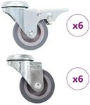 vidaXL 12 Stk Lenkrollen mit R&uuml;ckenloch 50 mm 277882