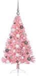 vidaXL K&uuml;nstlicher Vorbeleuchteter Weihnachtsbaum Rosa 120 cm PVC 3397049