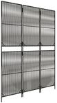 vidaXL Paravent 3 Tlg Grau Poly Rattan 365390