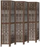 vidaXL 6 Tlg Raumteiler Dunkelbraun Massivholz Paulownia 358667
