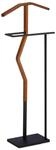 Relaxdays Herrendiener Stahl Holz Schwarz Braun Freistehend 106,5 cm x 45,5 cm x 20
