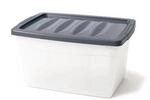 BigDean 3x 60 L Aufbewahrungsbox mit Deckel Gro&szlig; Budget Line Plastikbox mit...