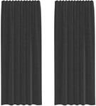 vidaXL Voile Vorh&auml;nge mit Stangentaschen 2 Stk Schwarz 4102168