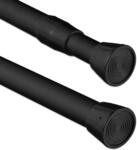 Relaxdays Teleskopstange Edelstahl Schwarz Verstellbar Rutschfest 130 cm bis 220 cm