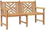 vidaXL Gartenbank Braun 150 x 60 x 90 cm Massivholz Teak 42001965