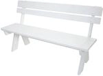 PROREGAL Gartenbank 86x148x54cm Sitzh&ouml;he 45cm Massiv-Holz 148cm Wei&szlig;