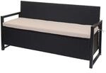 PROREGAL Poly-Rattan 3er Sitzbank HxBxT 87x164x57cm Gartenbank Truhenbank...