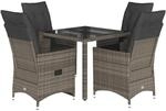 vidaXL 5-Tlg Garten-Essgruppe mit Kissen Grau Poly Rattan 3276737