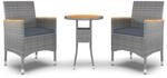 vidaXL 3-tlg Garten-Essgruppe Poly Rattan Grau Modell 7