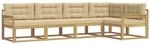 vidaXL Outdoor-Sofagarnitur mit Kissen 4-Tlg Wei&szlig; und Beige Polyester 3386437