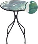 Beliani Gartentisch COZZANA Schwarz Gr&uuml;n 60x60x75