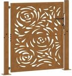 vidaXL Gartentor 105 x 105 cm Verwitterungsstahl Flammendesign 4100994