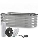 TTL GARDEN Ovales Garten-Hochbeet SPIRIT M 160&times;80&times;45 cm &ndash; Niedriges Metall