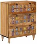vidaXL Sideboard Natur 60 x 33 x 75 cm Massivholz Mango 4018263