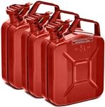 BW Kraftstoffkanister Metall Benzinkanister 3x 5 Liter Rot RAL 3000 T&Uuml;V-gepr&uuml;ft und
