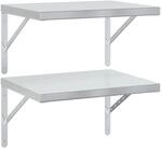 vidaXL Wandregale 2 Stk 50x40 cm Silbern Edelstahl 3214508