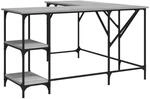 vidaXL Schreibtisch Grau Sonoma 139x139x75 cm Holzwerkstoff 837590