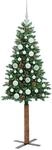vidaXL Schlanker Weihnachtsbaum mit 150 LEDs mit St&auml;nder Gr&uuml;n 150 cm 3394854