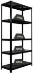 PROREGAL Schwerlastregal Ragnar HxBxT 180x90x40cm 5 Stahlplatten-Ebenen Fachlast 125