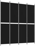 vidaXL 4 Tlg Paravent Schwarz 200x220 cm Stoff 350249