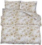 vidaXL Bettw&auml;sche-Set Wei&szlig; und Braun 225x220 cm Baumwolle 136415