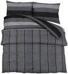 vidaXL Bettw&auml;sche-Set Dunkelgrau 240x220 cm Baumwolle 136419