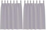 vidaXL Verdunkelungs-Vorh&auml;nge mit Ringen Metallic Grau Polyester 4107578